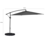 Voir la diapositive 4 : ID MARKET Parasol déporté rotatif 360 AJACCIO gris D.3,5M avec 4 dalles et housse