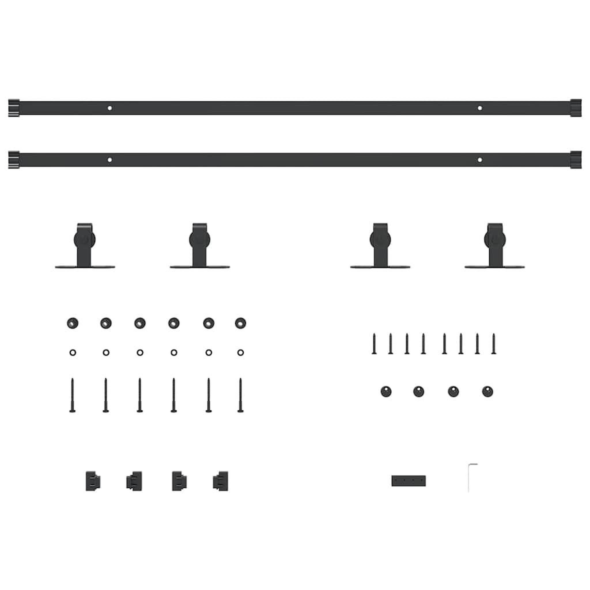 Voir la diapositive 4 : VIDAXL Kit de porte d'armoire coulissante 200 cm acier au carbone