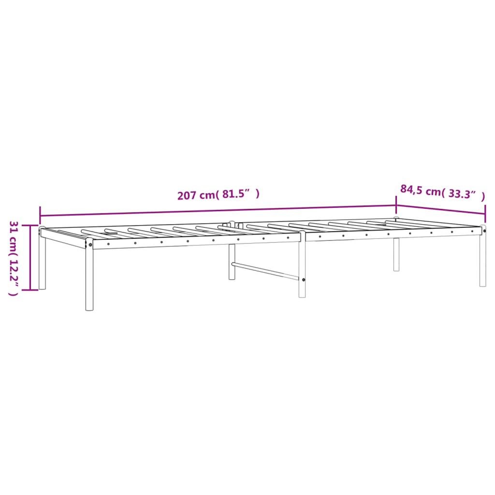 Voir la diapositive 6 : VIDAXL Cadre de lit metal blanc 80x200 cm