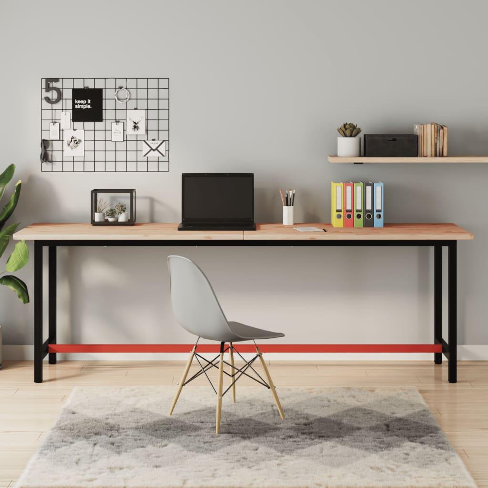 VIDAXL Etabli 220x55x81,5 cm bois massif de hetre et metal