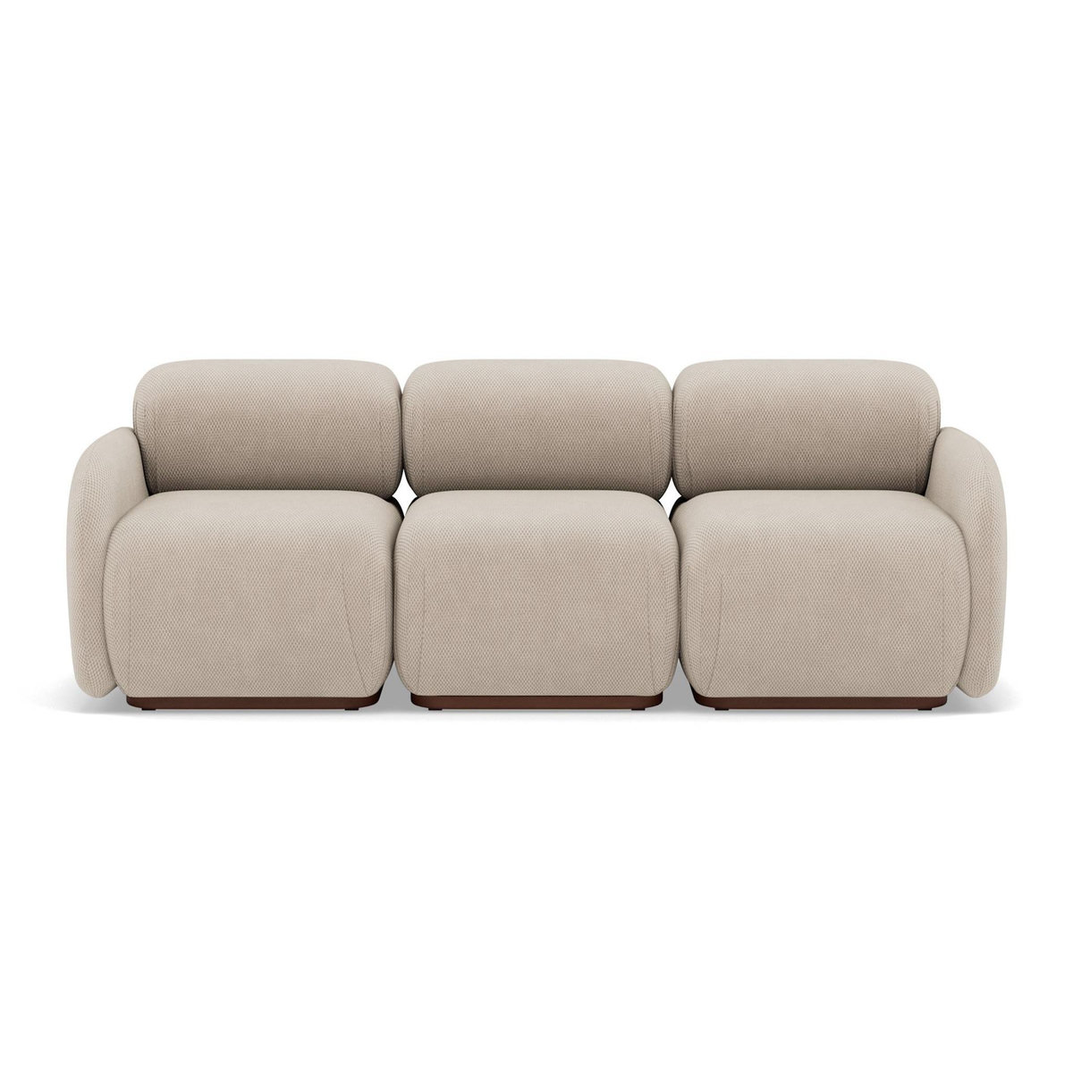 LISA DESIGN Penelope - canapé droit modulable 3 places en velours texturé
