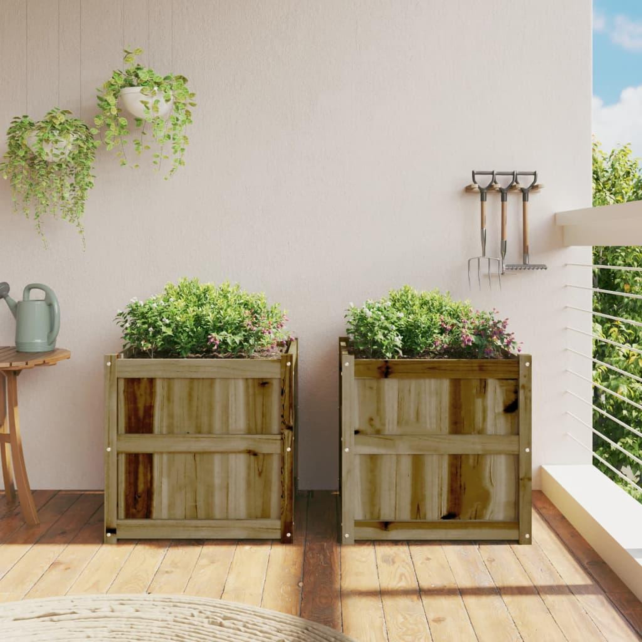 Voir la diapositive 3 : VIDAXL Jardinieres 2 pcs bois de pin impregne