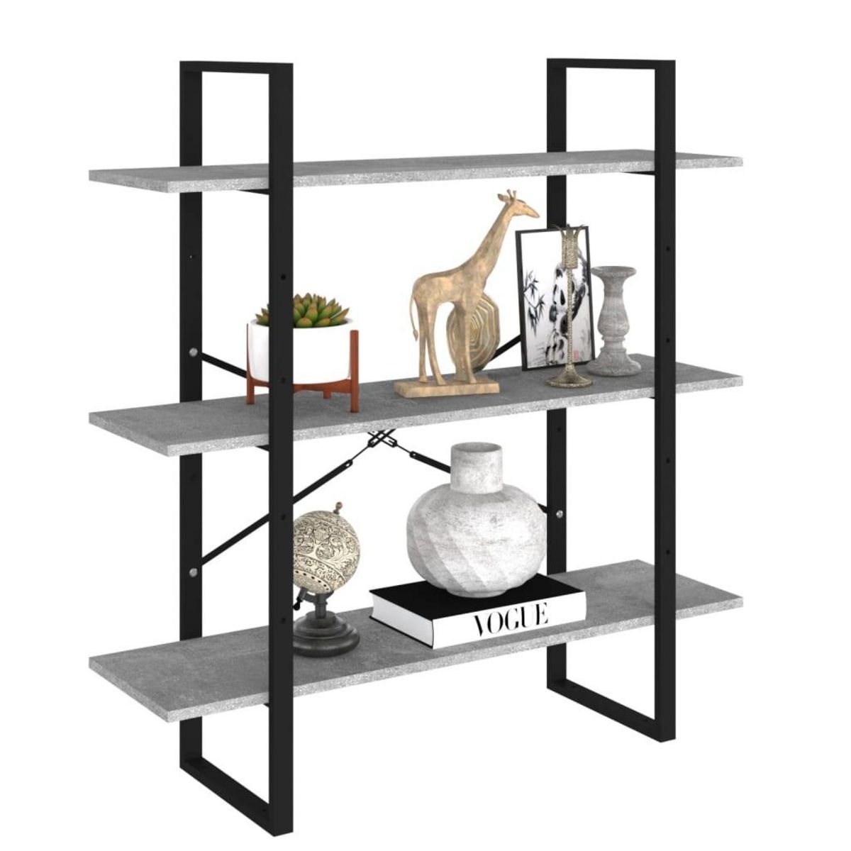 VIDAXL Bibliotheque gris beton 100x30x105 cm bois d'ingenierie