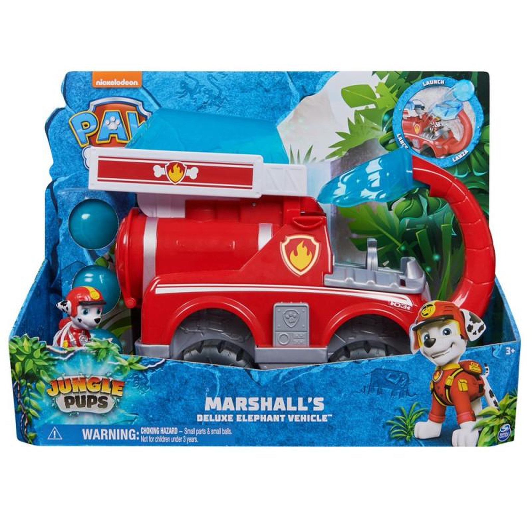 PAW PATROL Véhicule Deluxe avec figurine Marcus Paw Patrol La Pat'Patrouille Jungle Pups