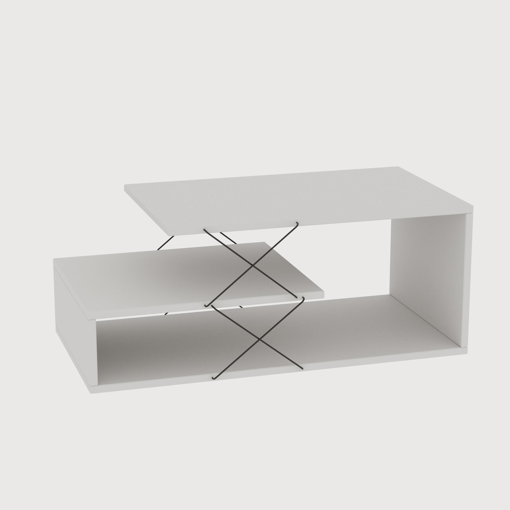 Voir la diapositive 3 : Habitat et Jardin Table basse en bois  cayenne  - 100 x 50 x 40 cm - blanc