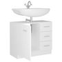 Voir la diapositive 4 : VIDAXL Armoire d'evier Blanc 63x30x54 cm Bois d'ingenierie