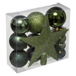 ATMOSPHERA Kit 18 Pièces Déco de Noël  Colorama  23cm Vert Olive