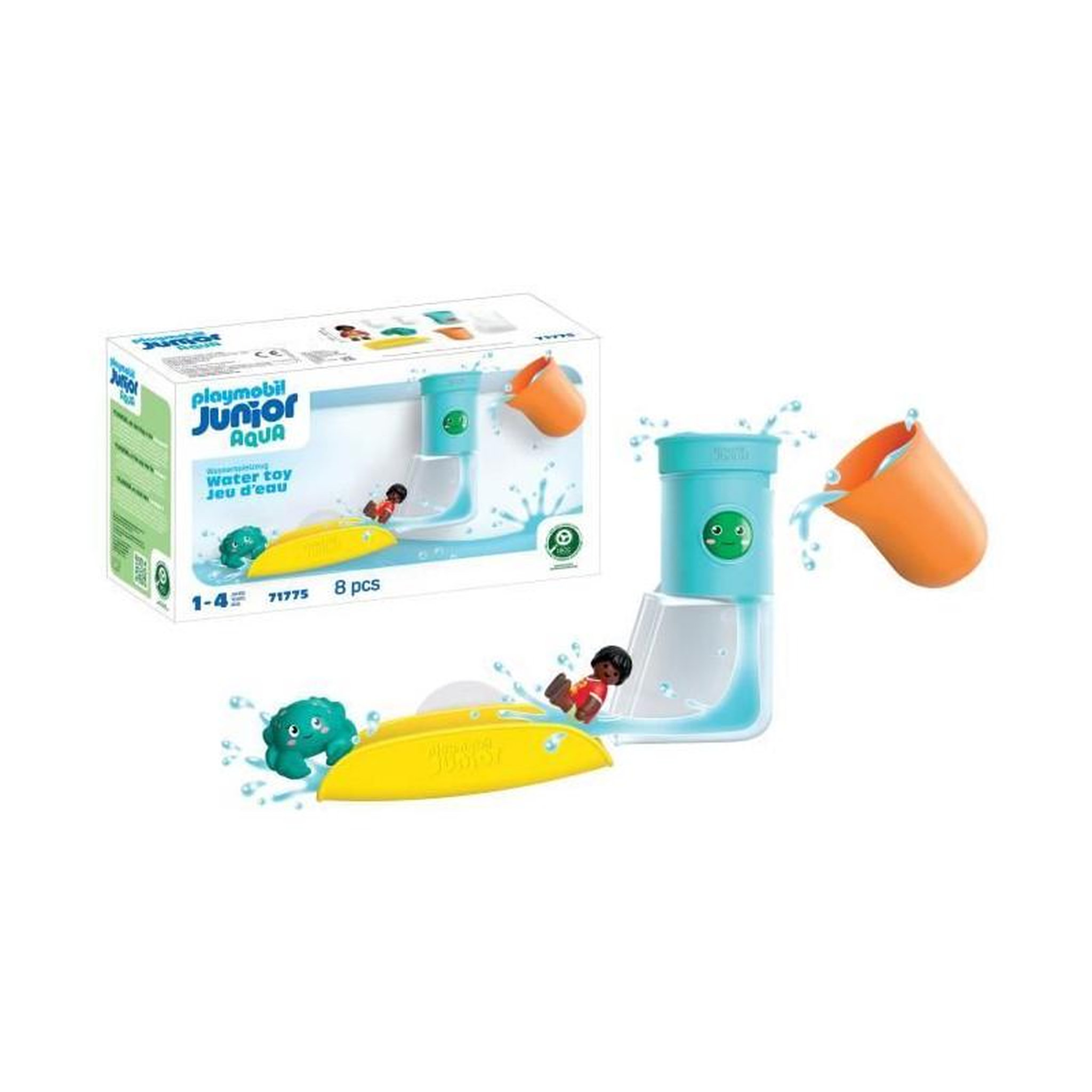 Voir la diapositive 3 : PLAYMOBIL Playmobil 71775 Toboggan avec réservoir d'eau , Playmobil junior aqua & tinti, 8 pieces, Des 12 mois