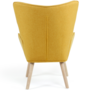 Voir la diapositive 4 : ID MARKET Fauteuil scandinave IVAR avec repose pieds jaune