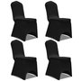 Voir la diapositive 1 : VIDAXL Housse de chaise extensible 4 pcs Noir