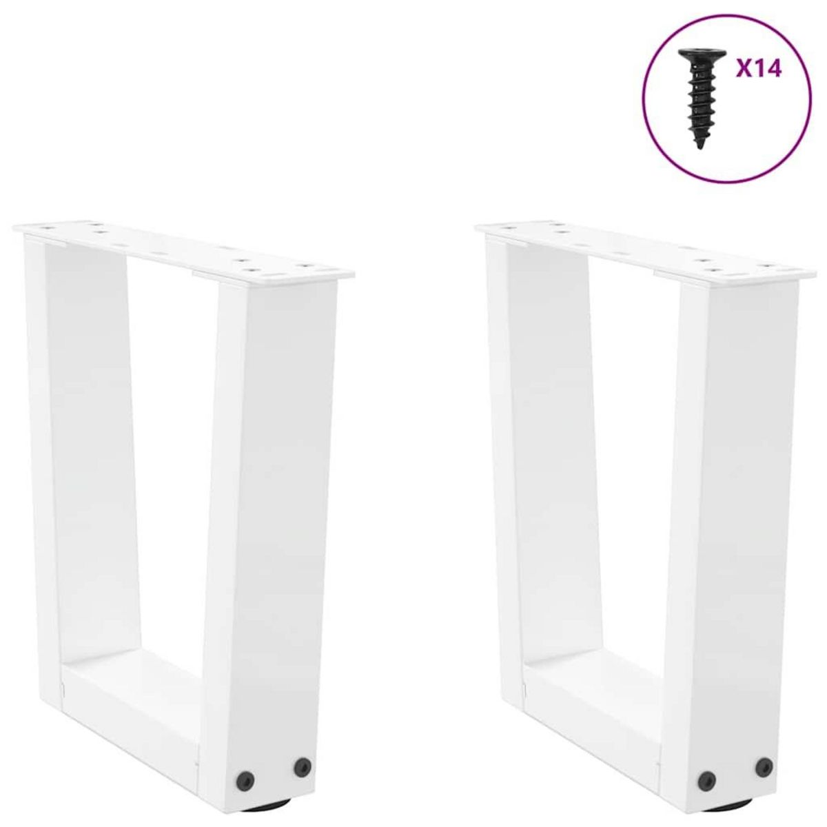 VIDAXL Pieds de table a manger forme V 2pcs blanc 30x(30-31,3)cm acier