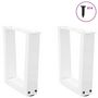 Voir la diapositive 3 : VIDAXL Pieds de table a manger forme V 2pcs blanc 30x(30-31,3)cm acier