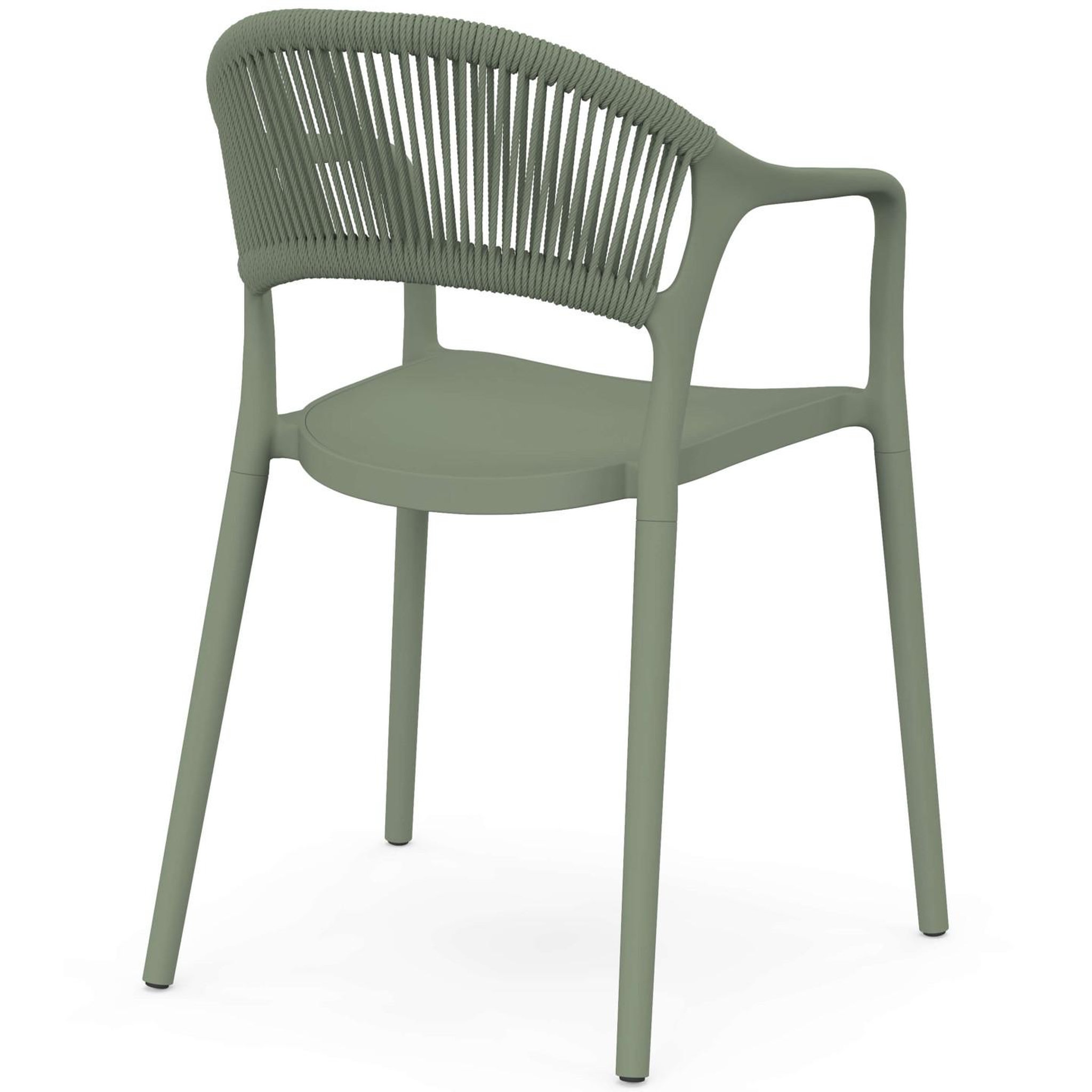 Voir la diapositive 5 : ID MARKET Lot de 4 chaises de jardin empilables odelia en polypropylène et cordage vert
