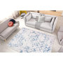 Voir la diapositive 4 : Paris Prix Tapis Tissé Imprimé Vintage  Peron IV  Blanc & Bleu