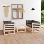Voir la diapositive 1 : VIDAXL Salon de jardin 5 pcs avec coussins Bois de pin massif