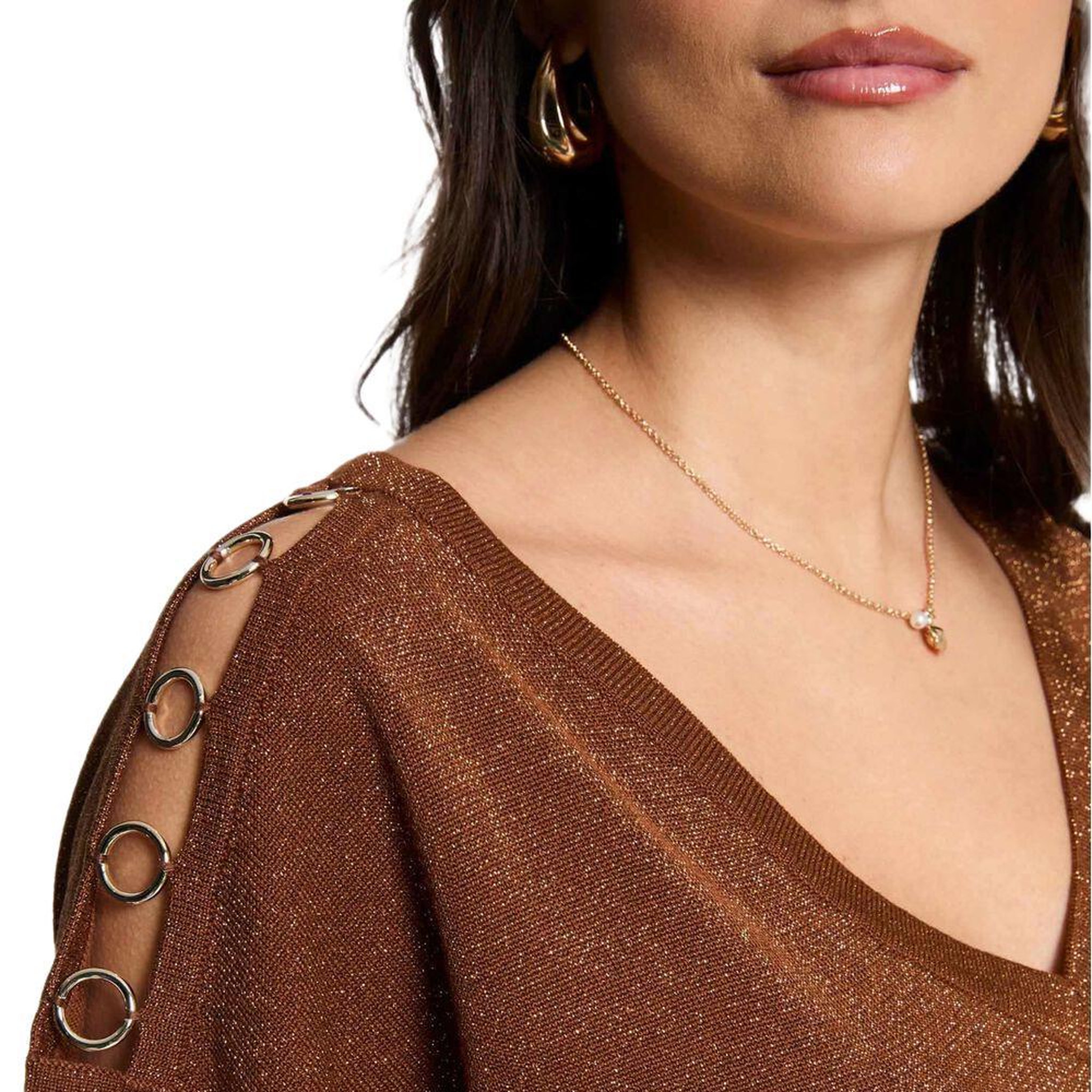 Voir la diapositive 5 : MORGAN T-Shirt Marron/Doré Femme Morgan MRING