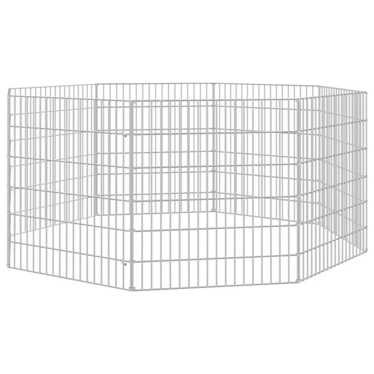 VIDAXL Enclos pour animaux en liberte 8 panneaux 54x60cm fer galvanise
