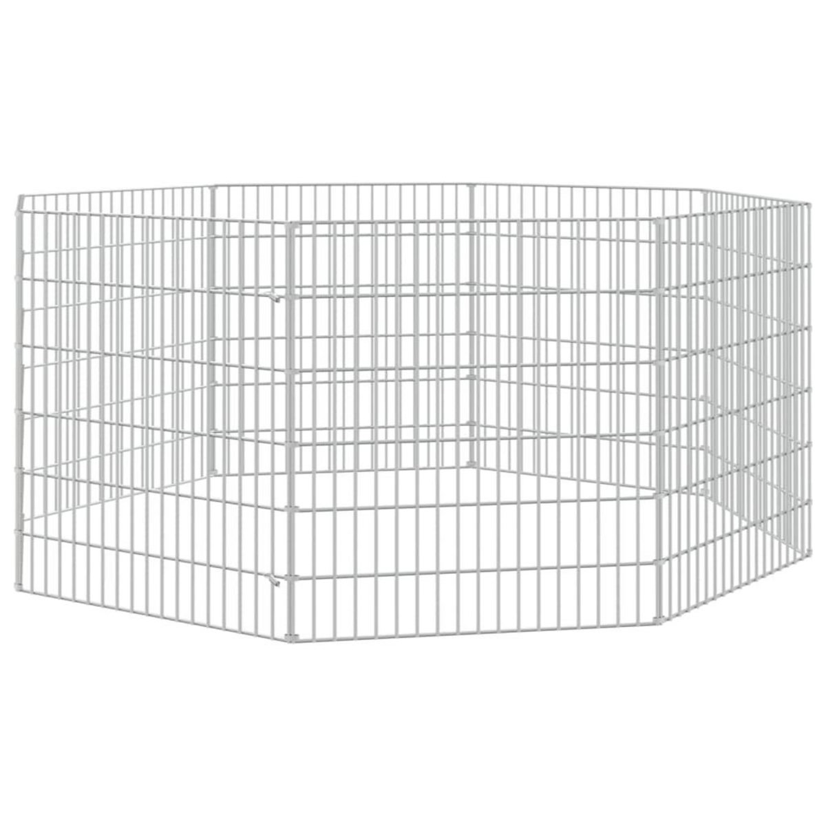 VIDAXL Enclos pour animaux en liberte 8 panneaux 54x60cm fer galvanise
