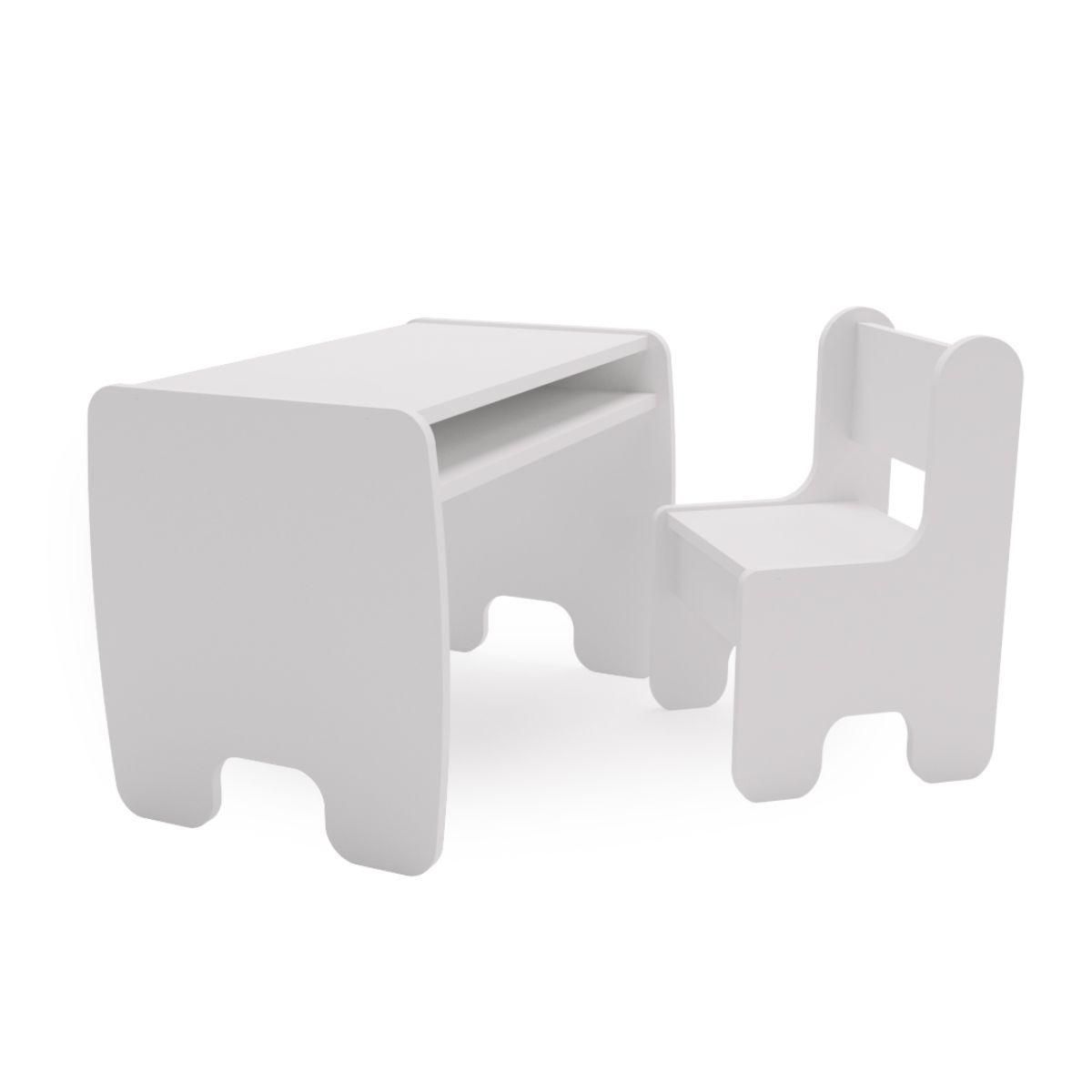 KOBI Ensemble de Mobilier Enfant : Table et Chaises Blanches Modernes