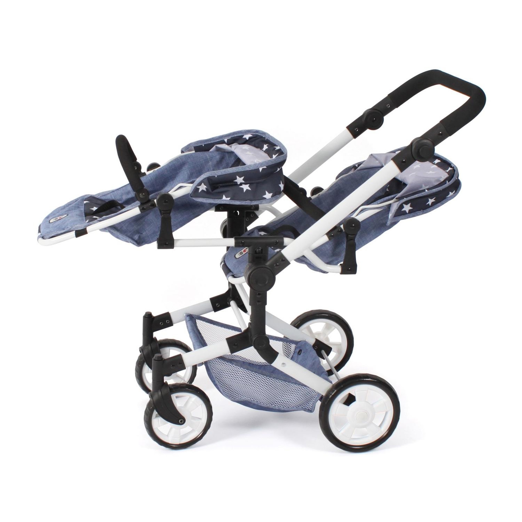Voir la diapositive 5 : BAYER CHIC 2000 Poussette de poupée Linus Duo Bleu étoiles