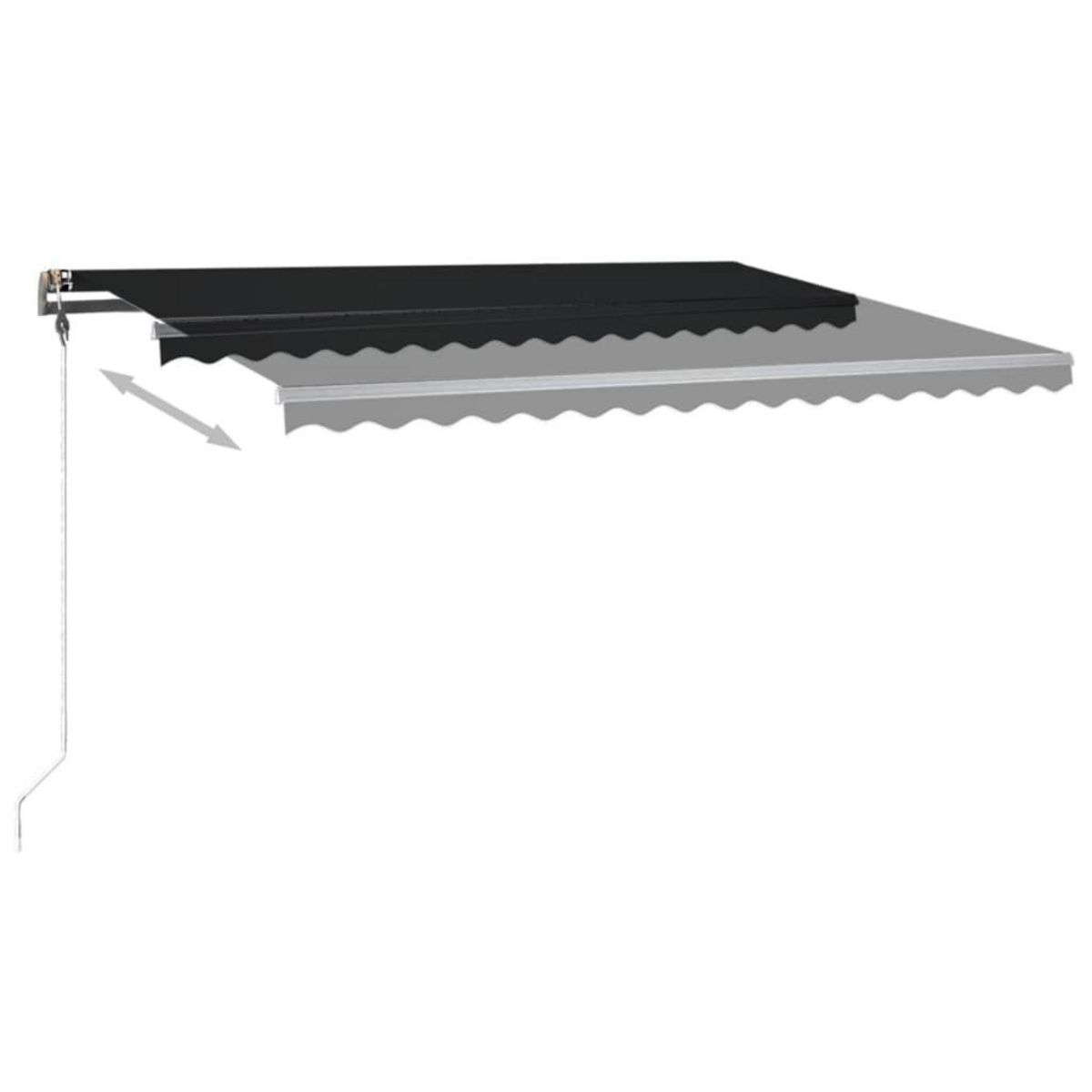 VIDAXL Auvent manuel retractable avec LED 400x350 cm Anthracite