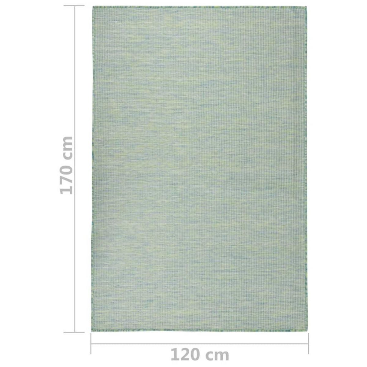 VIDAXL Tapis a tissage plat d'exterieur 120x170 cm Turquoise