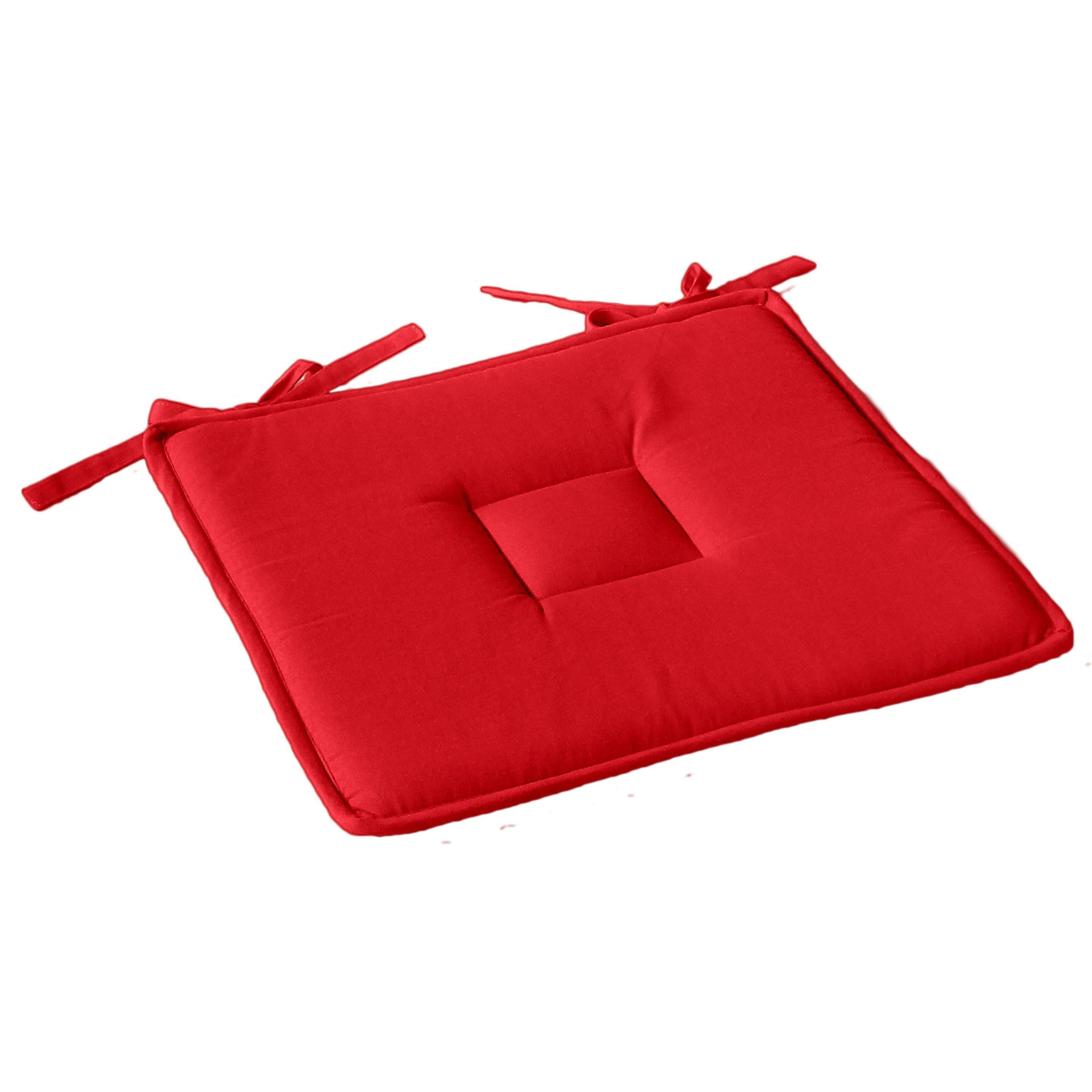 TOILINUX Galette de chaise uni effet Bachette - 40 x 40 cm
