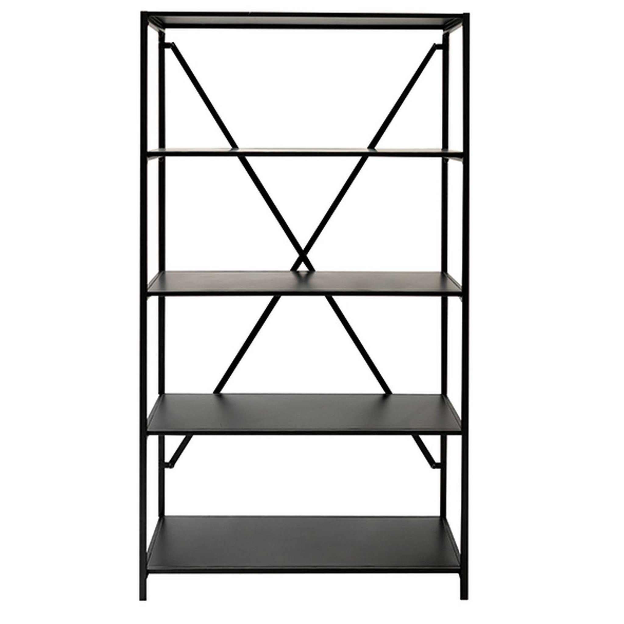 Voir la diapositive 3 : KB8 Bibliothèque design 5 plateaux de rangement en métal h.155 cm - noir