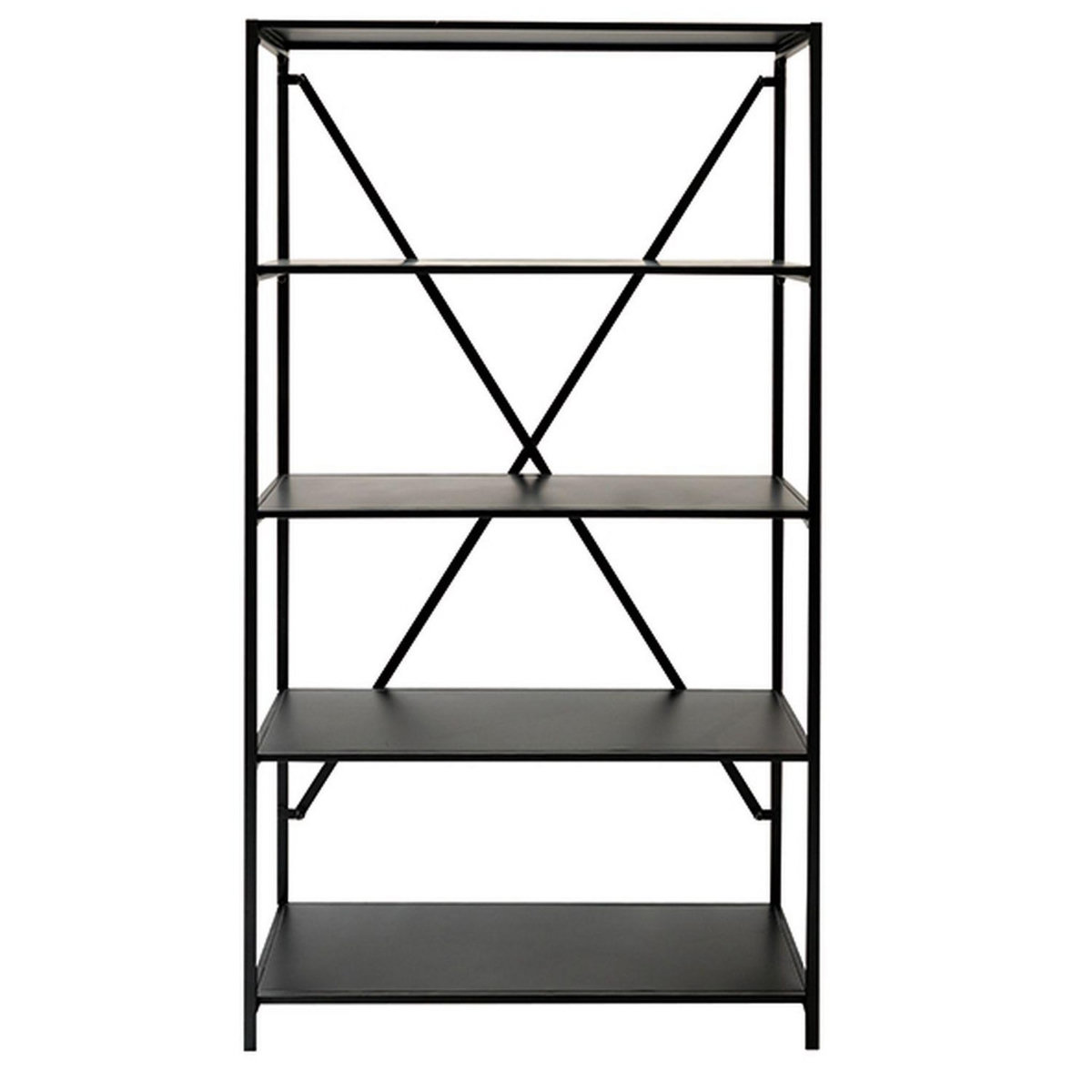 KB8 Bibliothèque design 5 plateaux de rangement en Métal H.155 cm - Noir