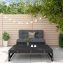 Voir la diapositive 1 : VIDAXL Salon de jardin 2 pcs noir bois massif de pin