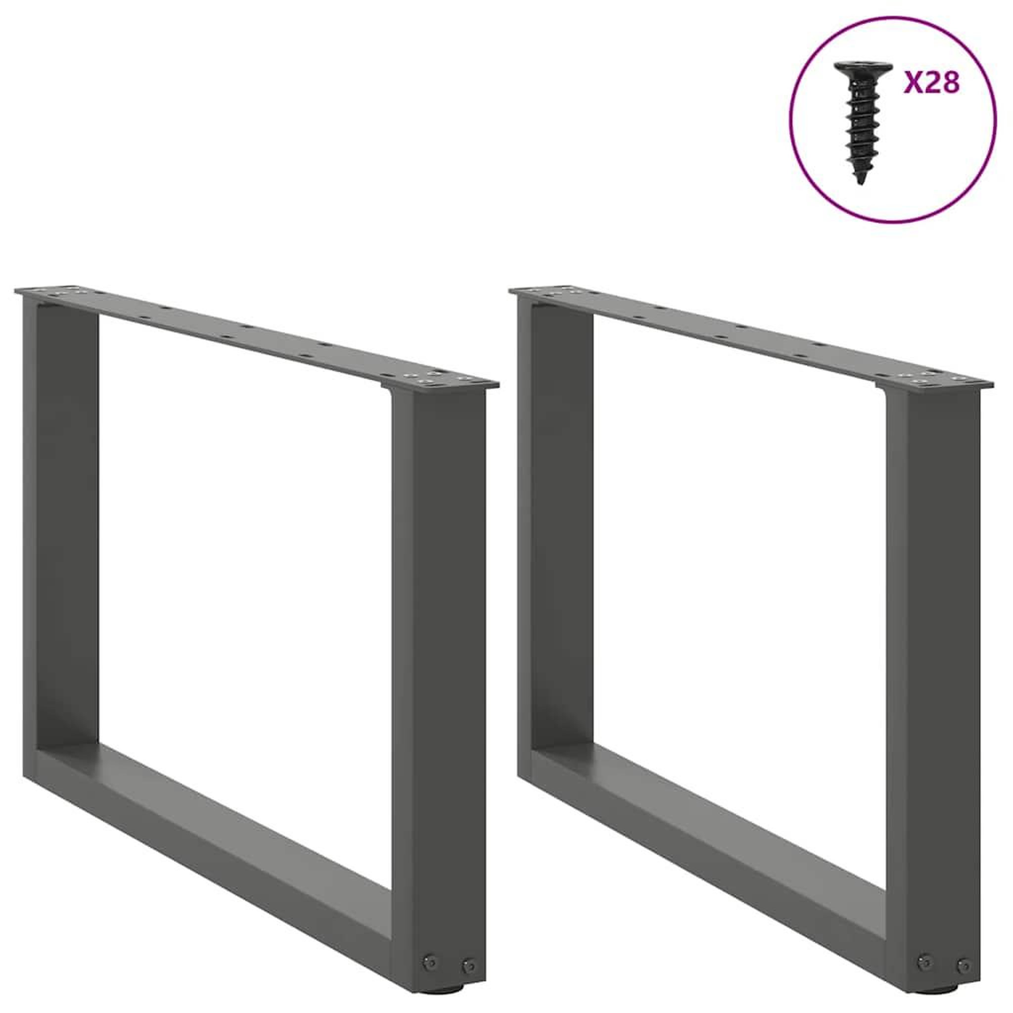Voir la diapositive 3 : VIDAXL Pieds de table basse forme de U 2 pcs anthracite 70x(42-43) cm