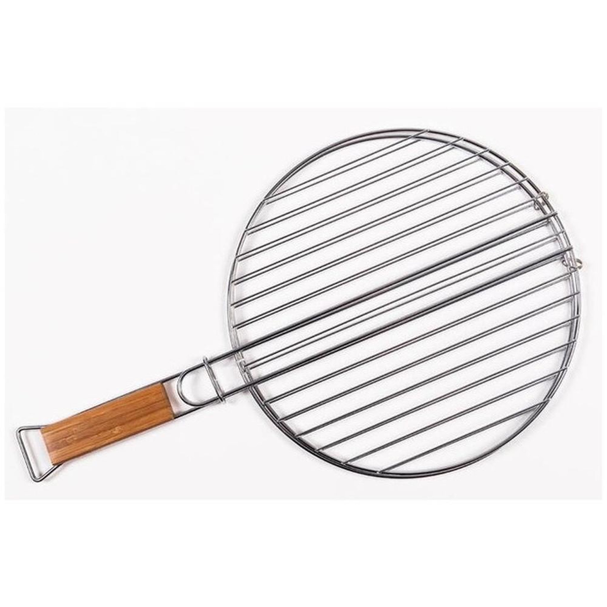 CENTRALE BRICO Grille double à manche bois en acier chromé