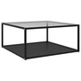 VIDAXL Table basse Transparent et noir 80x80x35 cm Verre trempe