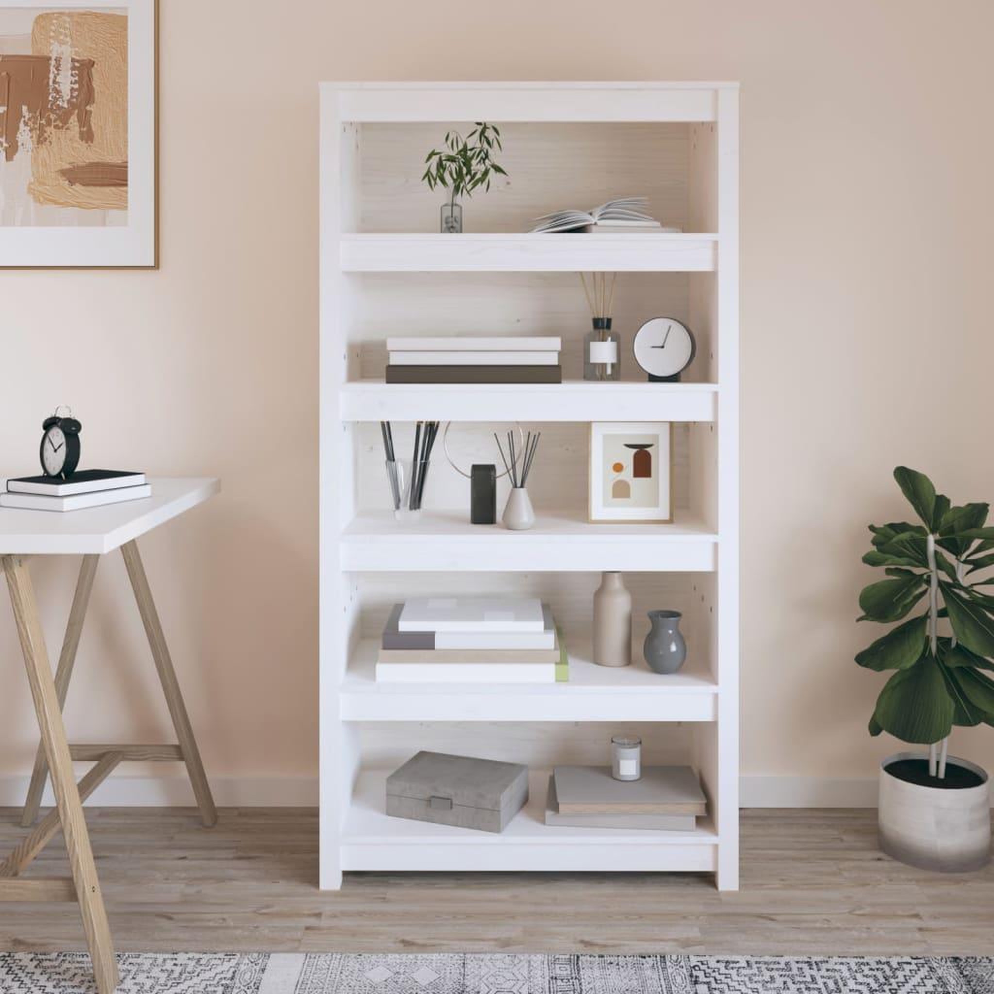 Voir la diapositive 3 : VIDAXL Bibliotheque Blanc 80x35x154 cm Bois de pin massif
