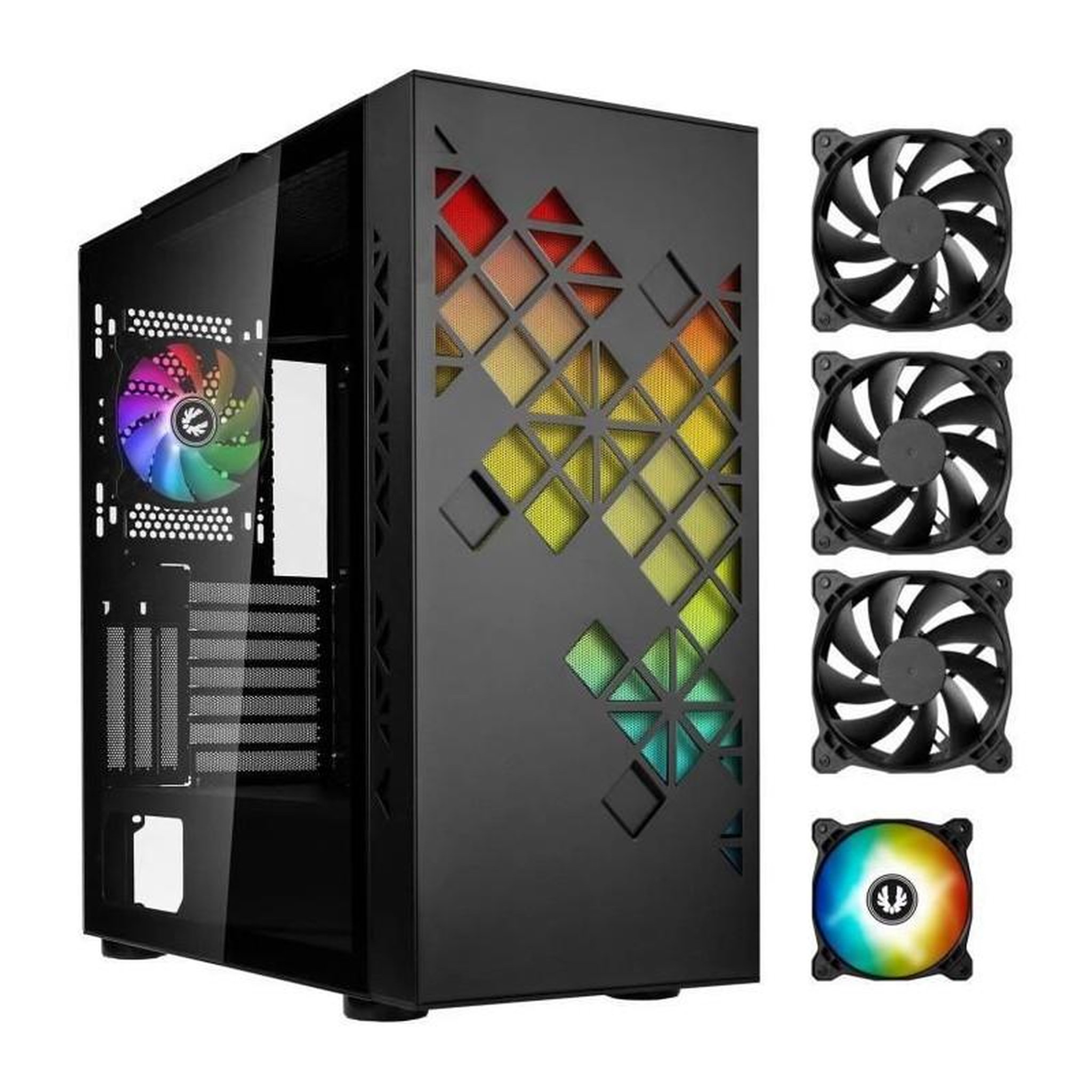 BitFenix Boitier PC sans alimentation - BITFENIX Tracery ARGB (Noir) - Moyen tour - Format E-ATX