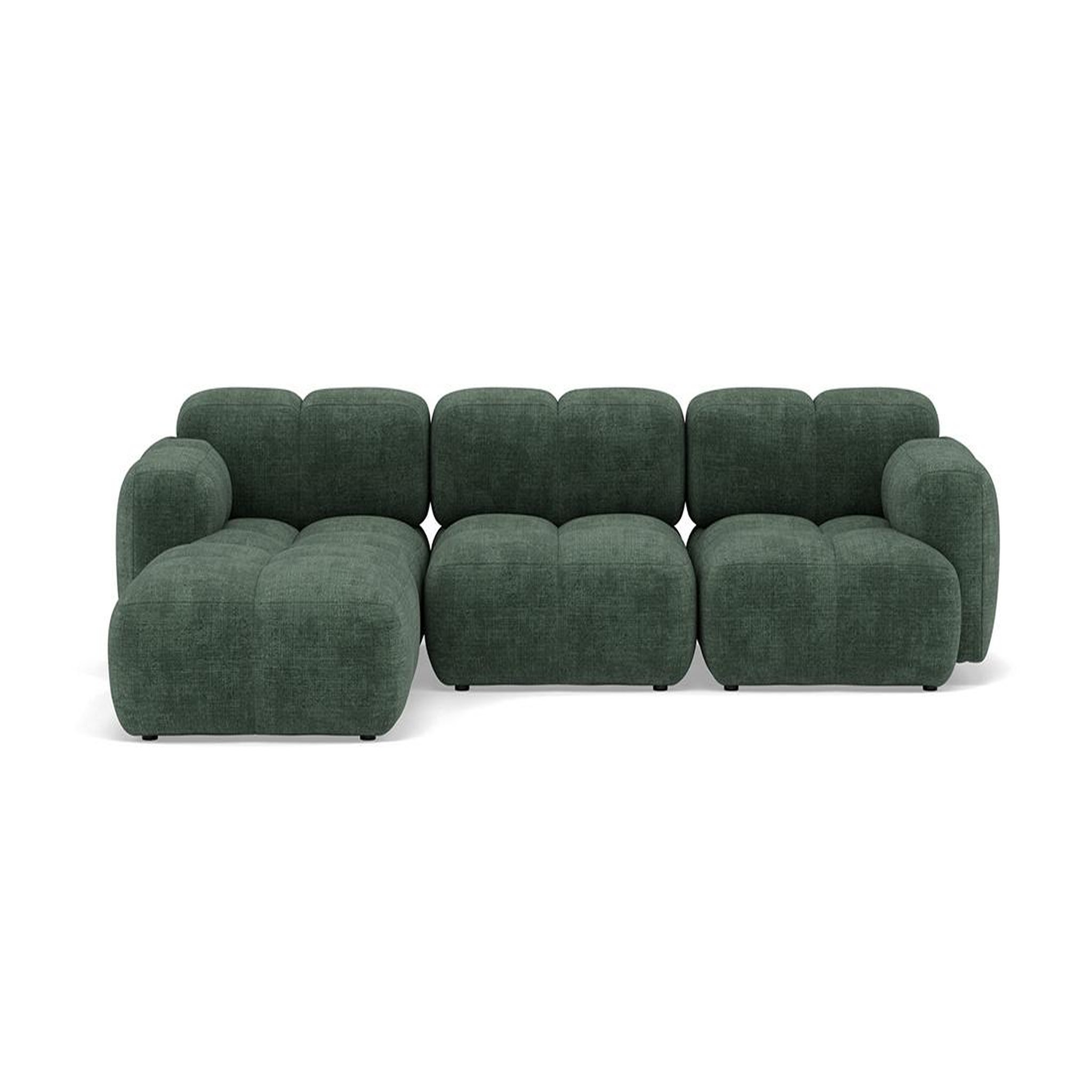 Voir la diapositive 1 : BEST MOBILIER Grace - canapé modulable d'angle réversible 4 places en velours texturé
