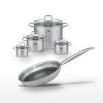 ELO Lot 4 Faitouts 14/16/20/26cm & Poêle 28cm Elo Relief Solution