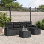 Voir la diapositive 1 : VIDAXL Salon de jardin 6 pcs avec coussins noir resine tressee