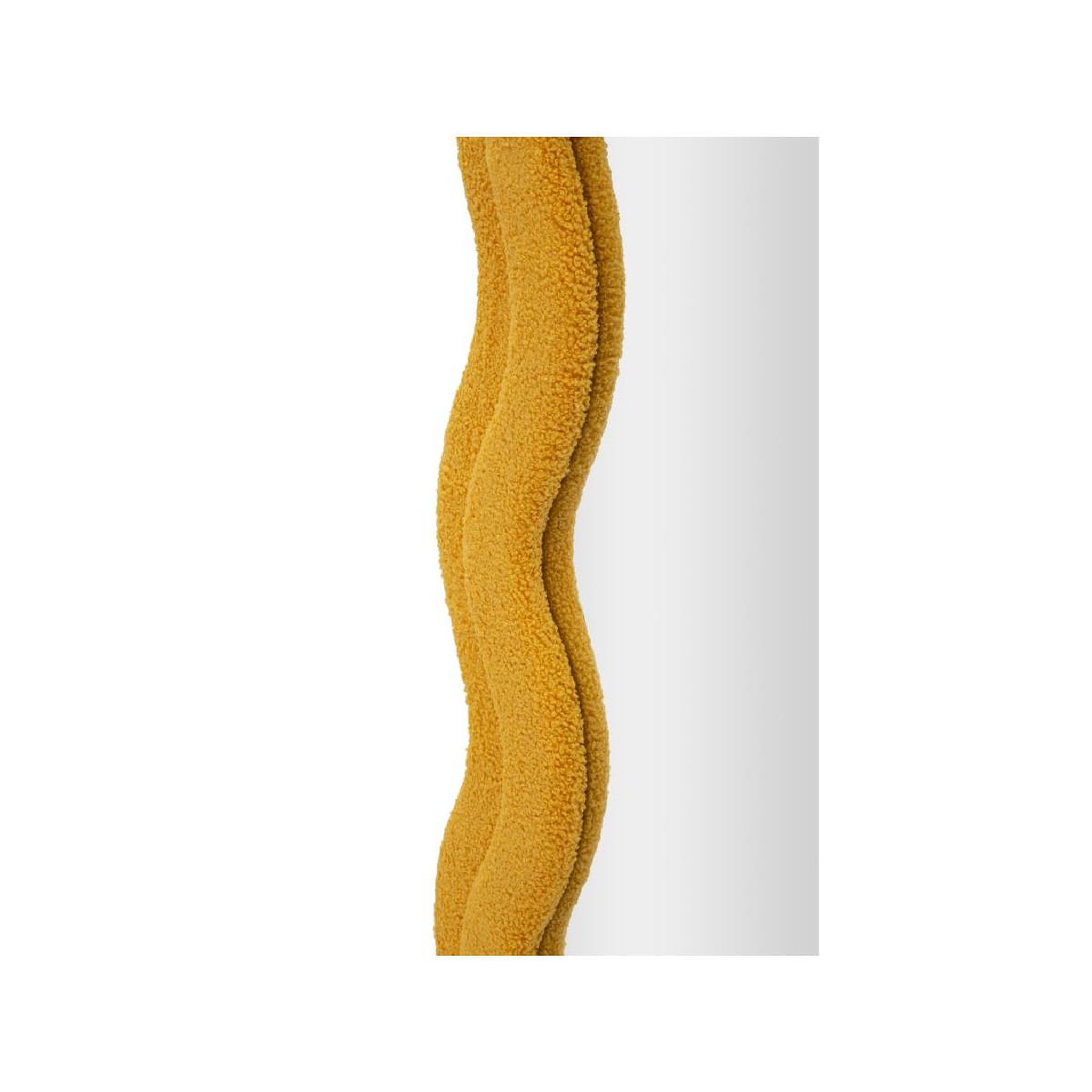 Voir la diapositive 3 : Paris Prix Miroir mural en tissu bouclé  teddy  160cm moutarde
