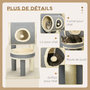 Voir la diapositive 5 : PAWHUT Arbre à chat style cosy chic griffoir sisal naturel plateforme tunnel jeu boule peluche courte aspect lin tressé gris