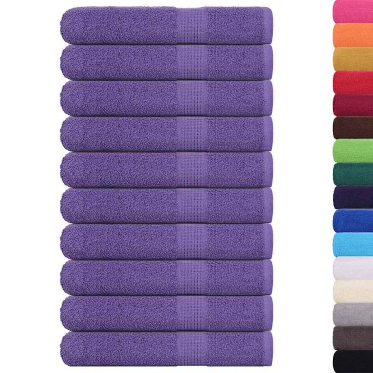 VIDAXL Serviettes de sauna 10 pcs violet 80x200 cm 360 g m² 100% coton