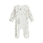 Petit Béguin Pyjama bébé en velours ouverture pont Frimousse. Coloris disponibles : Beige