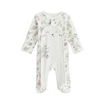 Petit Béguin Pyjama bébé en velours ouverture pont Frimousse. Coloris disponibles : Beige