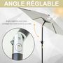 Voir la diapositive 4 : OUTSUNNY Parasol inclinable de jardin balcon terrasse manivelle toile polyester imperméabilisée haute densité 180 g/m² Ø2,7 x 2,35H m alu crème