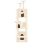 Voir la diapositive 3 : VIDAXL Arbre a chat avec griffoirs en sisal Creme 180 cm