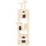 Voir la diapositive 3 : VIDAXL Arbre a chat avec griffoirs en sisal Creme 180 cm