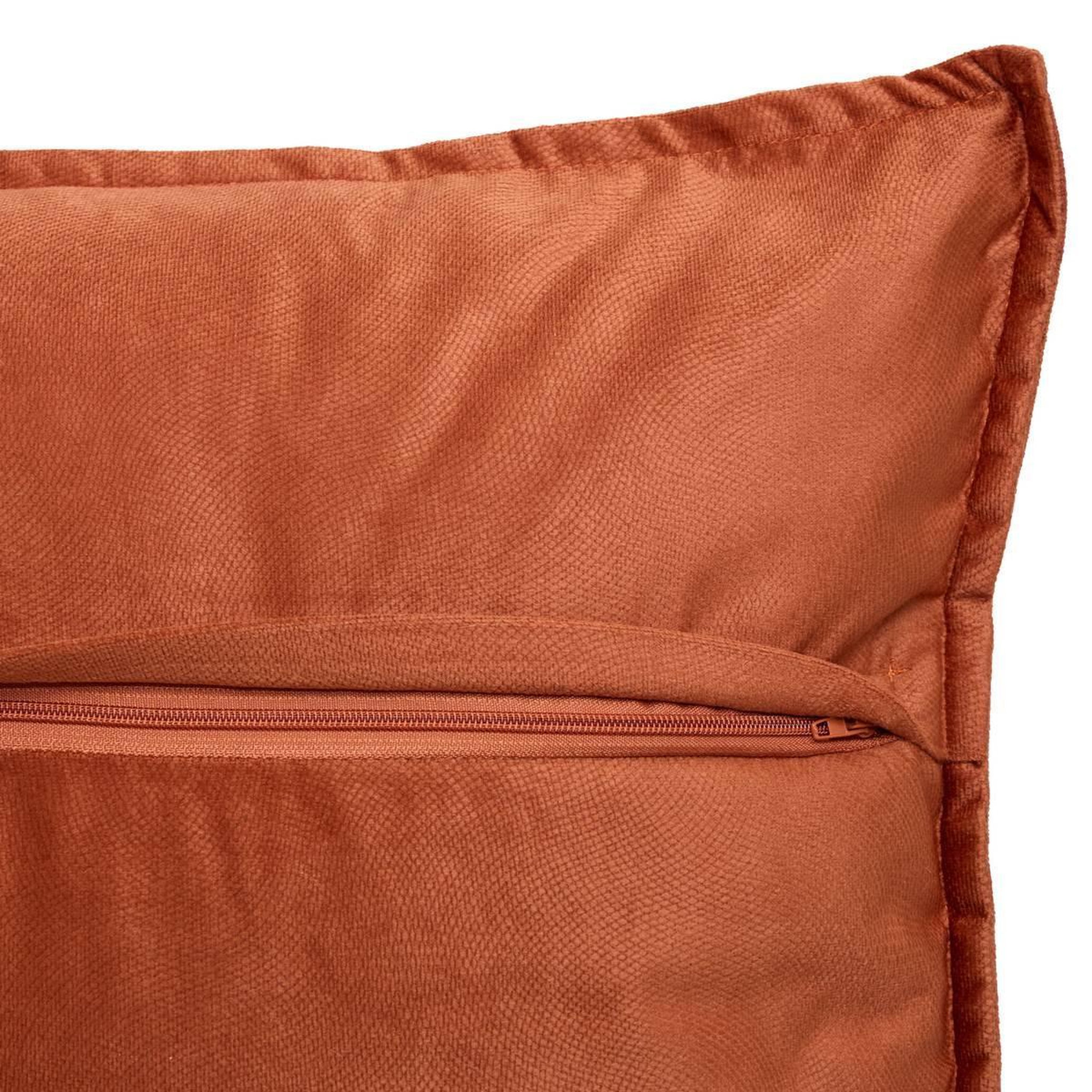 Voir la diapositive 3 : ATMOSPHERA Coussin Déco en Velours  Lilou  45x45cm Terracotta