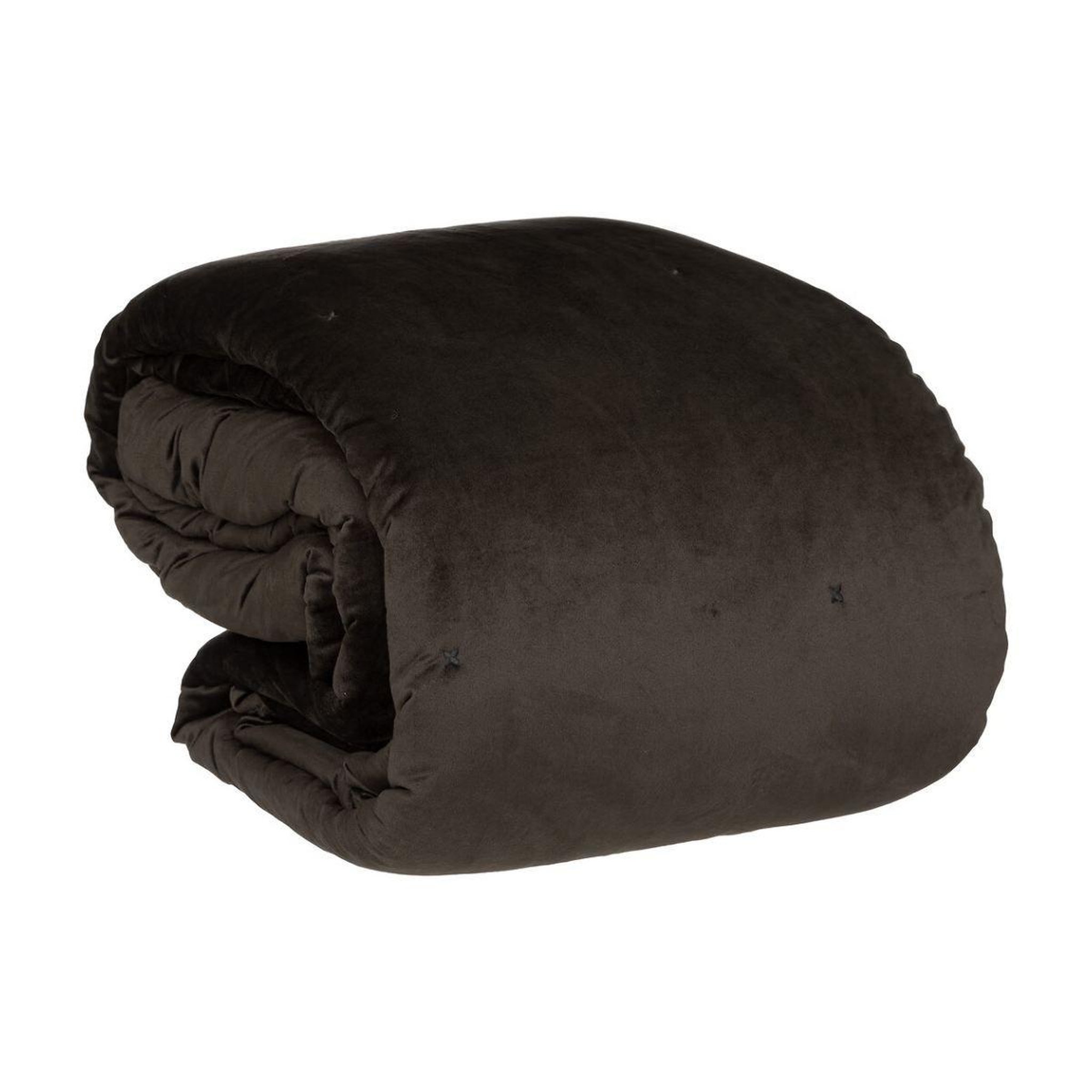 ATMOSPHERA Couvre lit en velours  jiling  240x260cm gris foncé