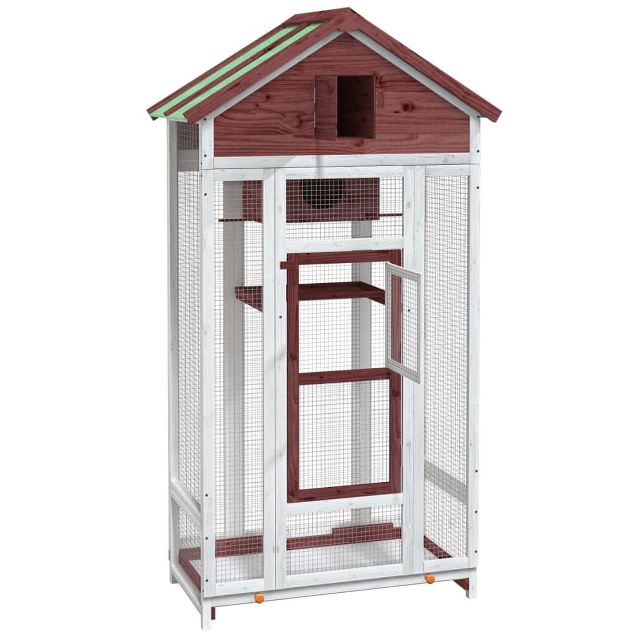 Voir la diapositive 4 : VIDAXL Maison a oiseaux moka 91,5x53x170 cm bois massif de pin