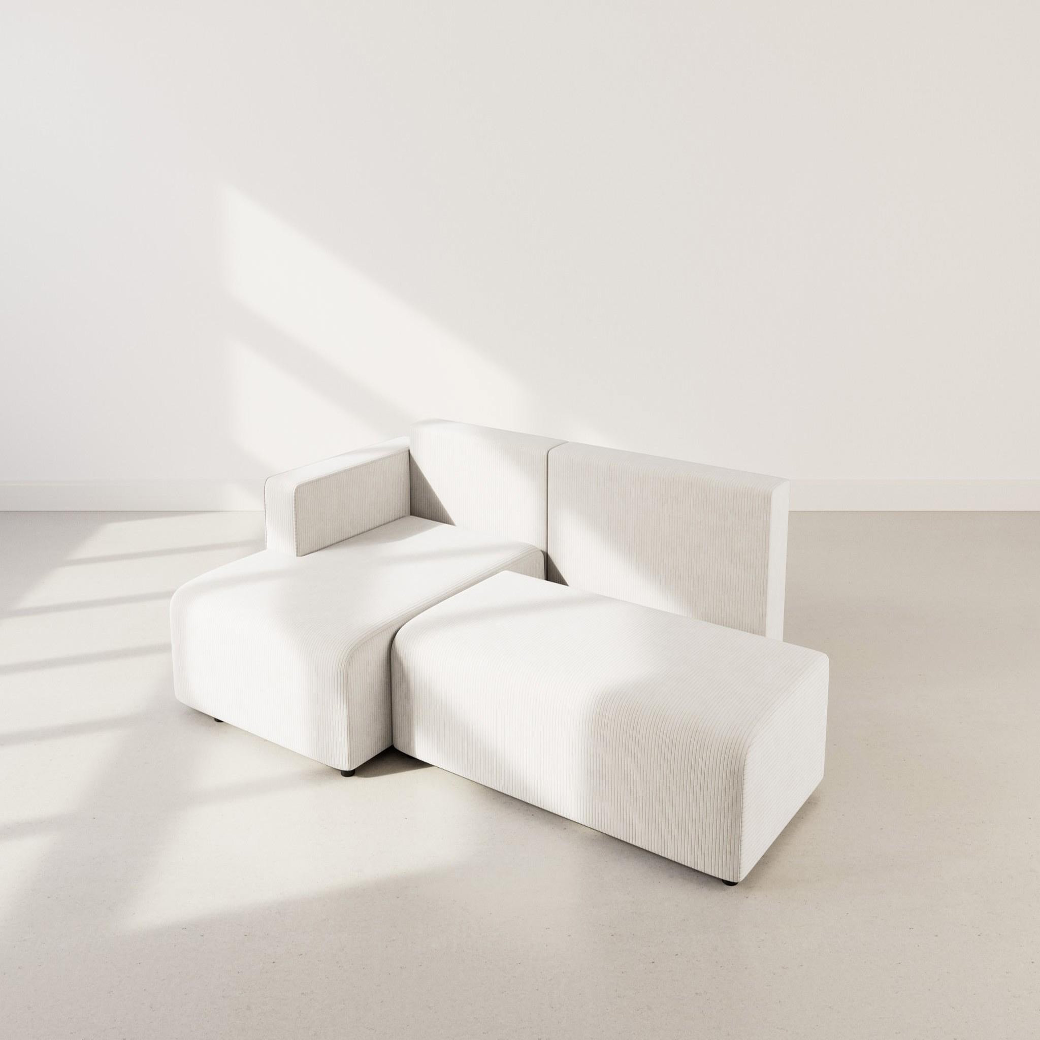Voir la diapositive 3 : BEST MOBILIER Topaze - canapé d'angle gauche 4 places convertible avec coffre en velours côtelé